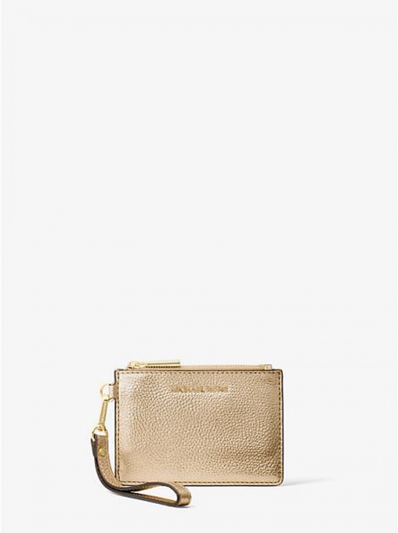 Michael Kors Metallic Leder Münzgeldbörsen Damen Gold | 789031-TIO