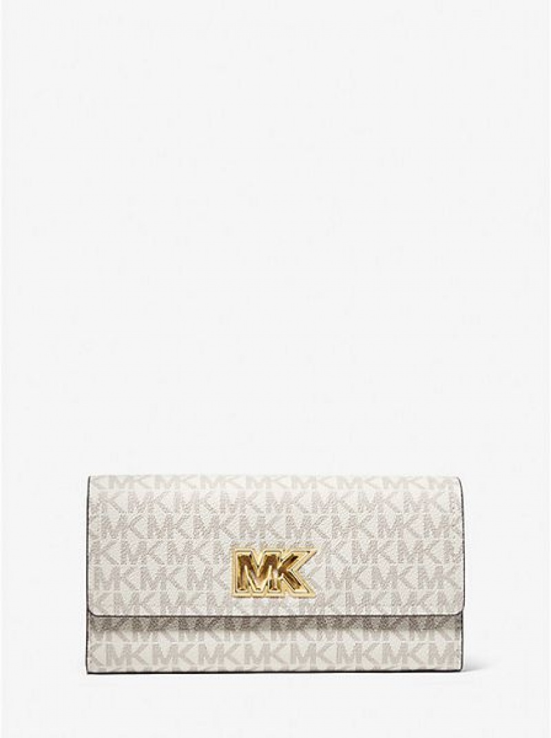 Michael Kors Mimi Large Logo Bi-fold Geldbörse Damen Hellgelb | 908567-UGF