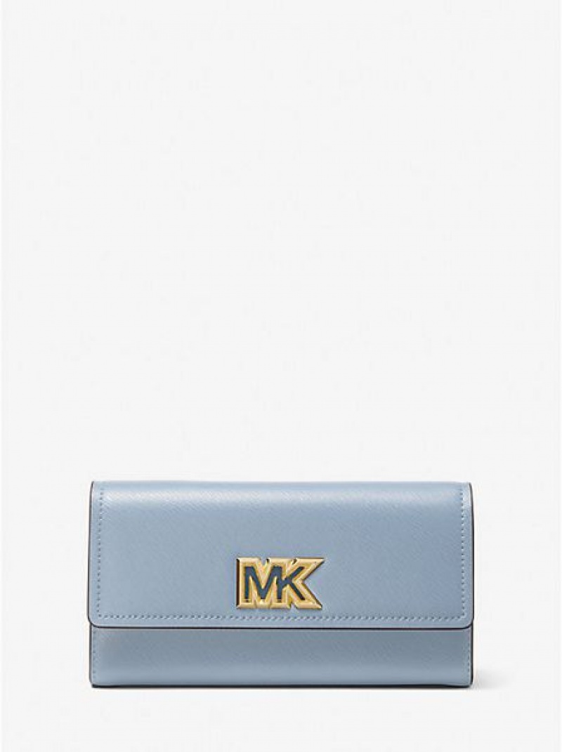 Michael Kors Mimi Large Saffiano Leder Bi-fold Geldbörse Damen Blau | 430196-IQC