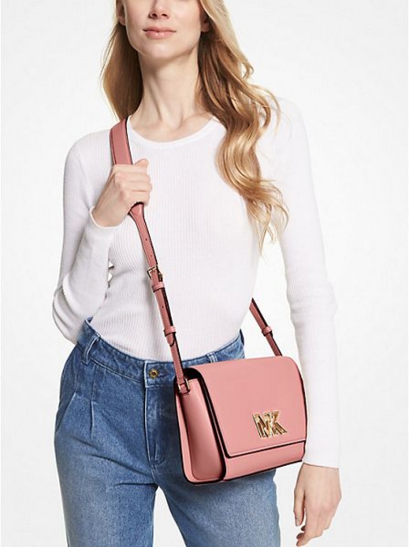 Michael Kors Mimi Medium Leder Kuriertaschen Damen Rosa | 754831-JTH