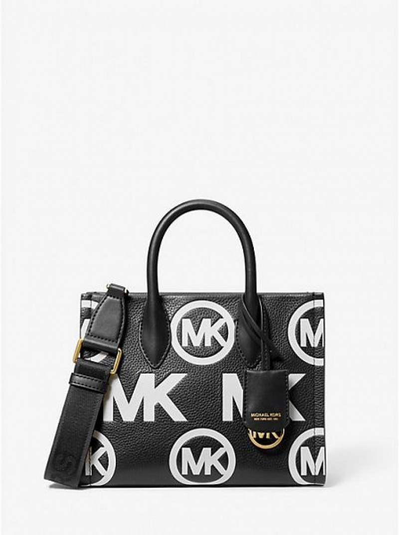 Michael Kors Mirella Small Logo Embossed Pebbled Leder crossbody taschen Damen Schwarz | 746192-WMN