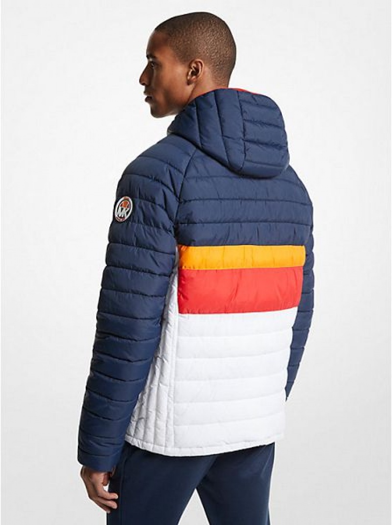 Michael Kors Mk X Ellesse Breckenridge Color-blocked Gesteppt Nylon Puffer Jacke Herren Mehrfarbig | 659370-QSI