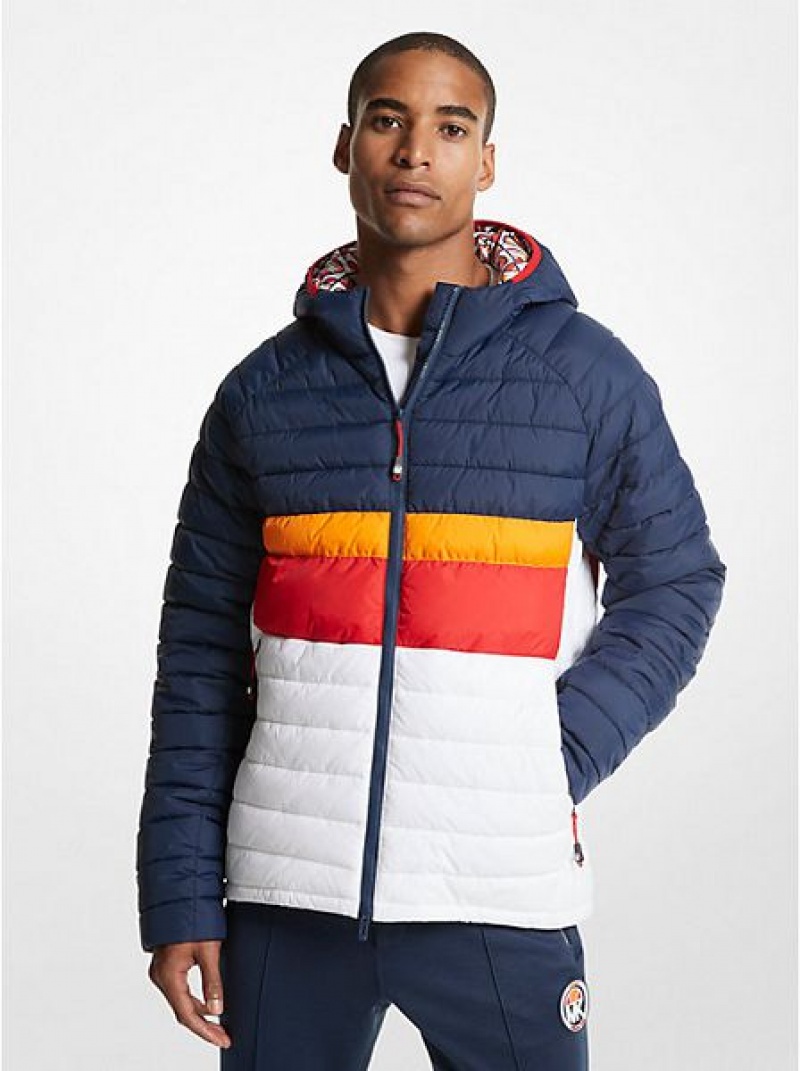 Michael Kors Mk X Ellesse Breckenridge Color-blocked Gesteppt Nylon Puffer Jacke Herren Mehrfarbig | 659370-QSI