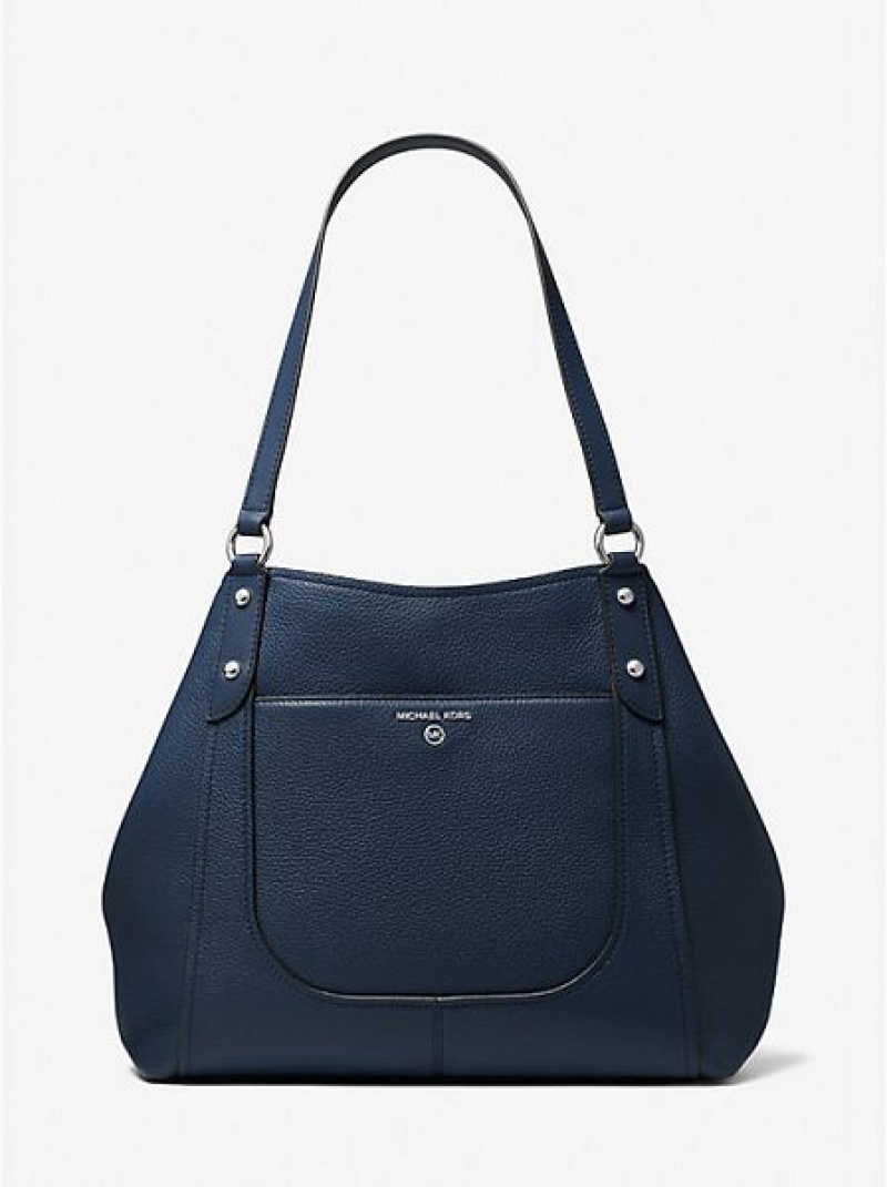 Michael Kors Molly Large Pebbled Leder Tragetaschen Damen Navy | 679325-OYX