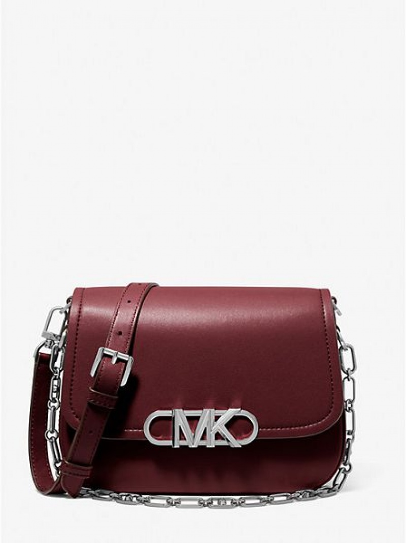 Michael Kors Parker Medium Leder Kuriertaschen Damen Bordeaux | 870421-LUK