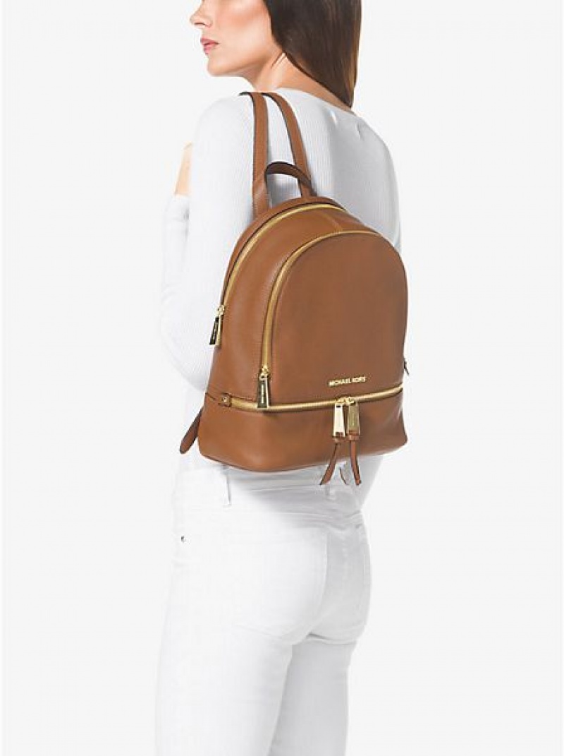 Michael Kors Rhea Medium Leder Rucksack Damen Braun | 504721-FHR