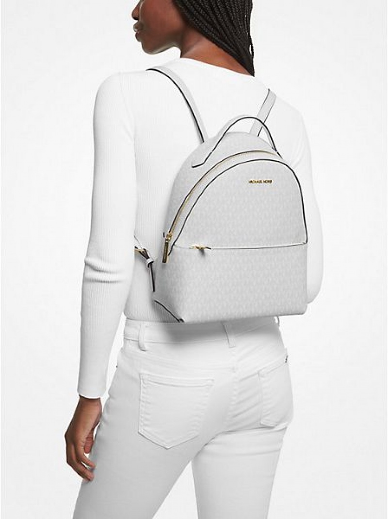 Michael Kors Sheila Medium Logo Rucksack Damen Weiß | 506781-HPB