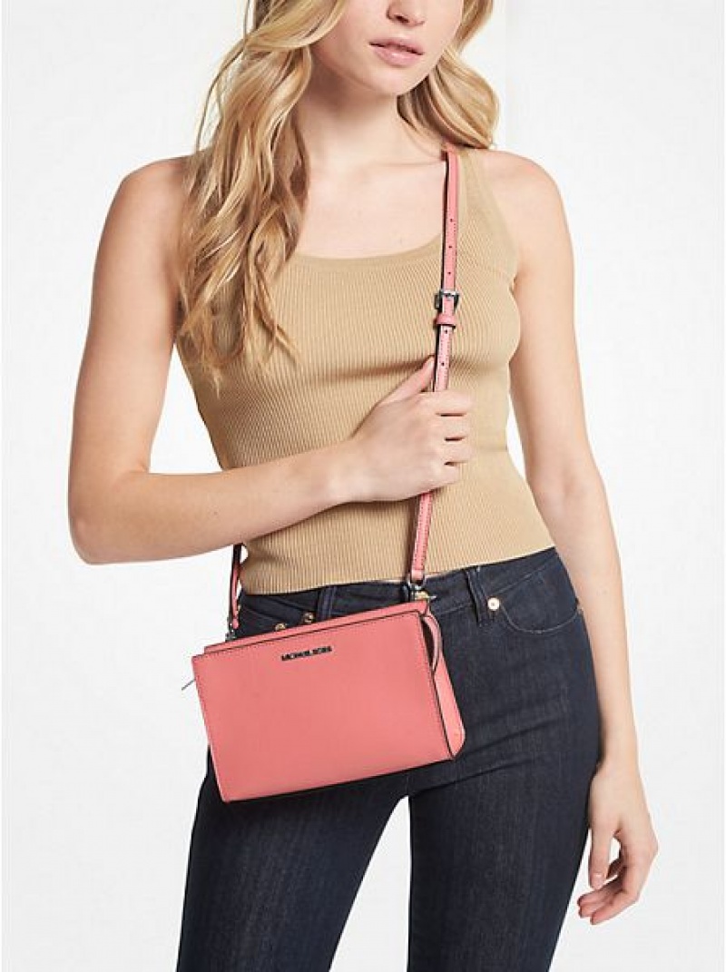 Michael Kors Sheila Small Faux Leder crossbody taschen Damen Rosa | 982035-CYZ