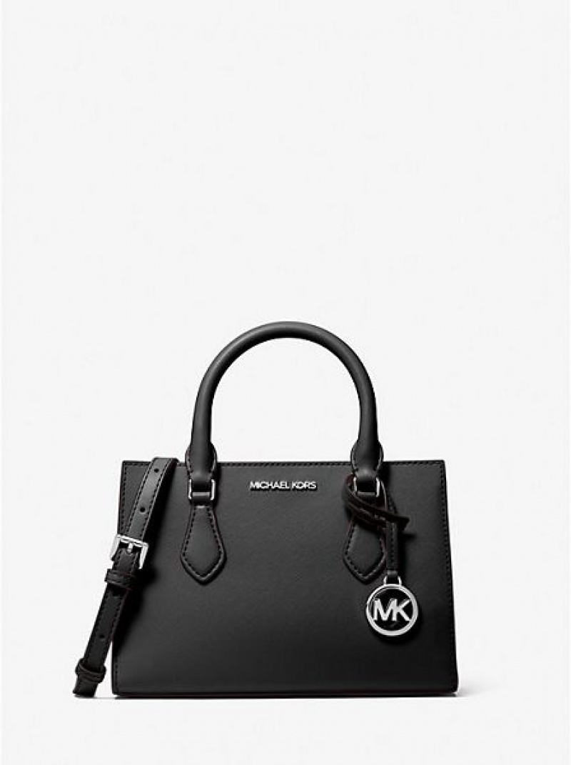 Michael Kors Sheila Small Faux Saffiano Leder Schulranzen Damen Schwarz | 695124-HIV