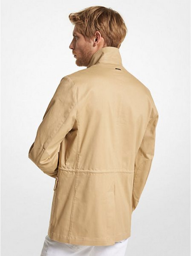 Michael Kors Stretch Baumwoll Field Jacke Herren Khaki | 198527-GDB