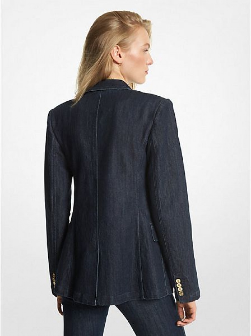 Michael Kors Stretch Denim Blazer Damen Navy | 643280-IQT