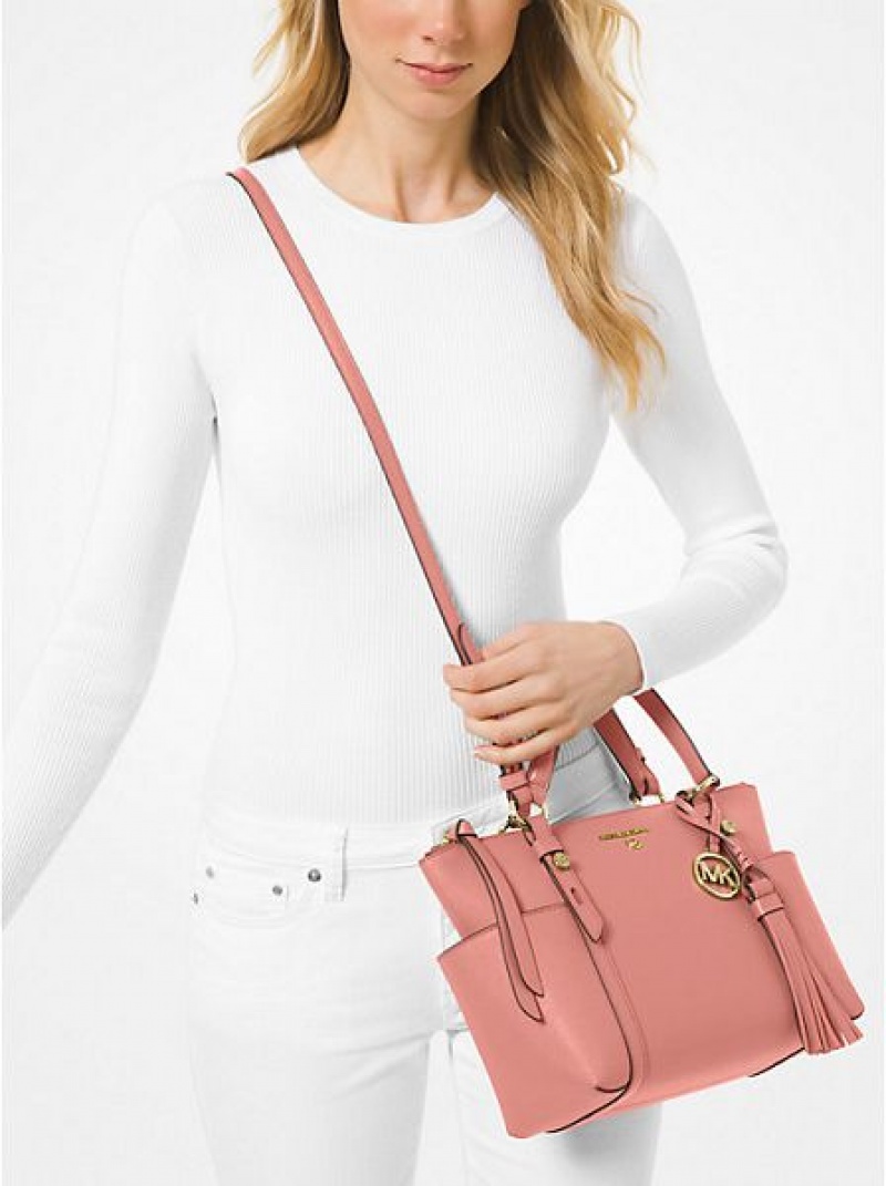 Michael Kors Sullivan Small Saffiano Leder Tragetaschen Damen Rosa | 649231-ZJW