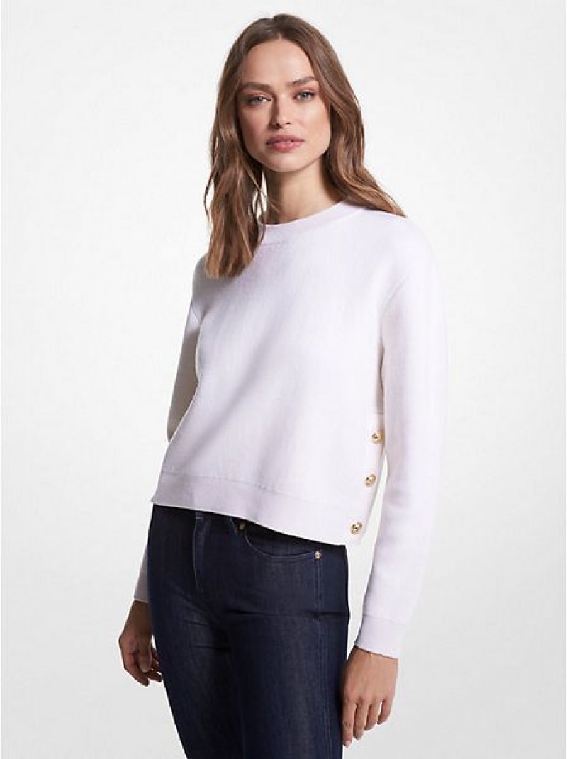 Michael Kors Wolle Blend Pullover Damen Weiß | 503746-TGI